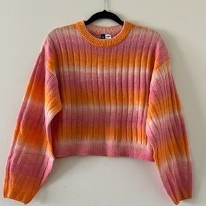 H&M divided sunset striped cropped jumper